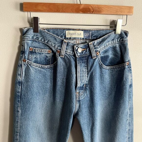 Vintage GAP Boot Cut Jeans 6 Ankle High Rise 90s Y2K Minimalist Denim - Picture 3 of 12